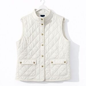 Eddie Bauer Ivory Quilted Vest